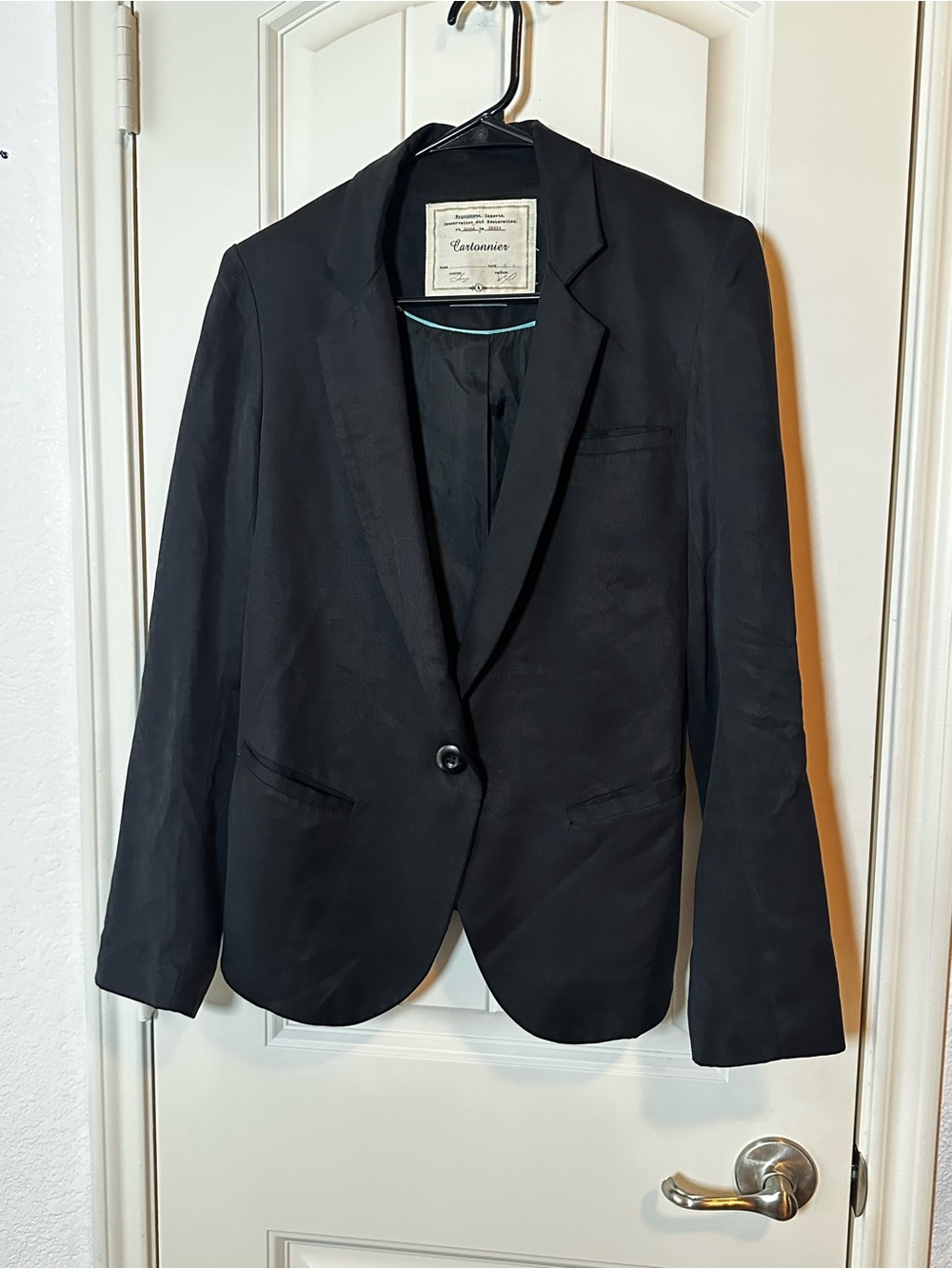 Anthropologie Cartonnier Classic Black Single-Button Blazer size 4